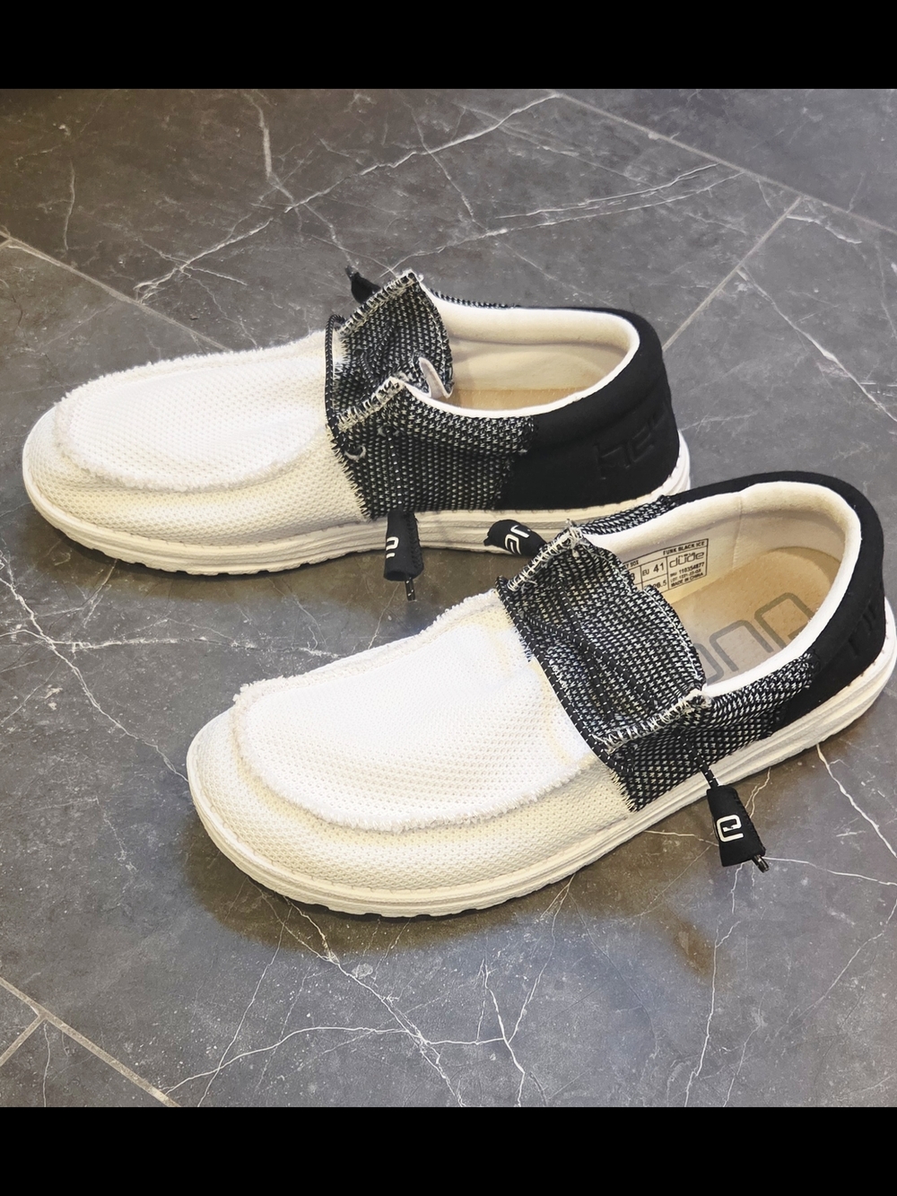 Hey Dude Wally Sox Funk Slip-On Loafers In Black Ice Colorway